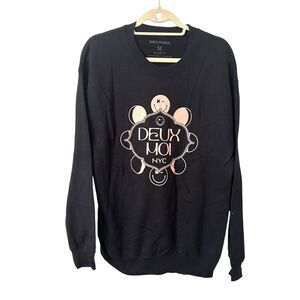 DEUX MOI Viral Restaurant Menu‎ Oversized Sweatshirt NWOT Medium